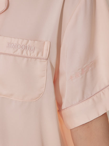 His & Hers Short Satin Pajama Set – Personalized Embroidery