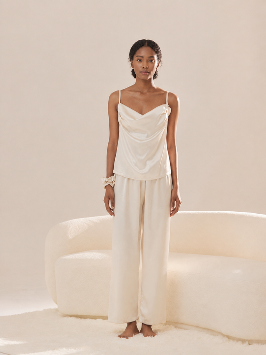 French Love Letter 5-Piece Satin Bridal Lounge Set